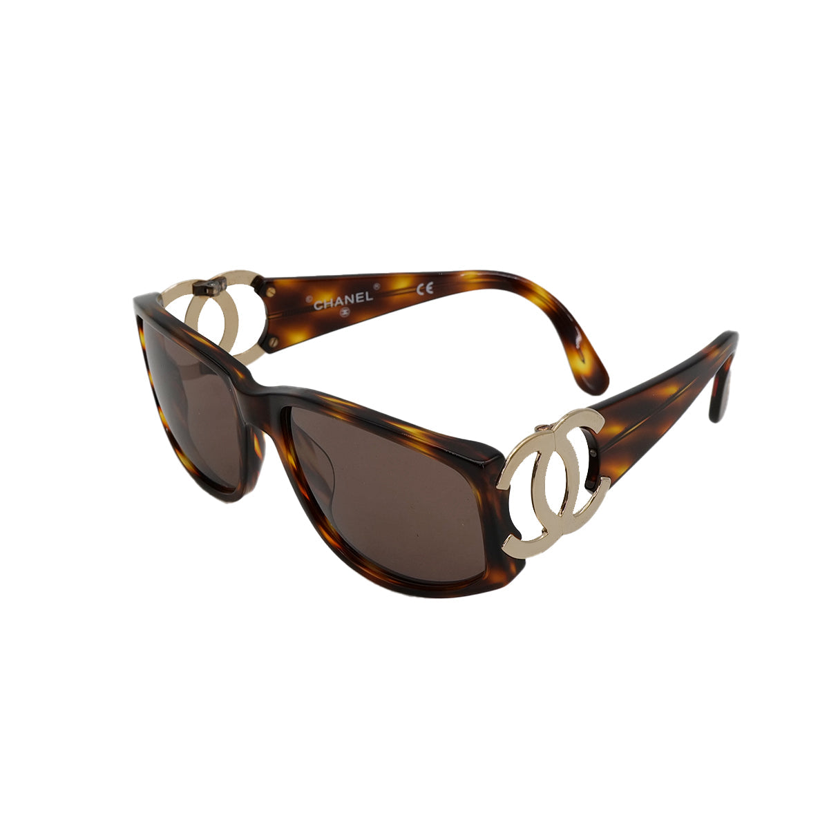 VINTAGE CHANEL COCOMARK SUNGLASSES TORTOISESHELL BROWN EYEWEAR 90322132