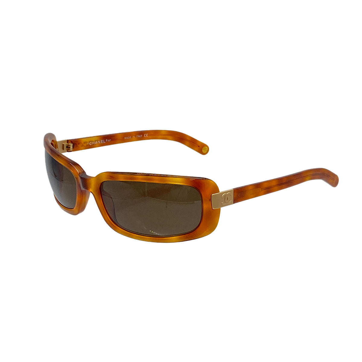 VINTAGE CHANEL COCOMARK SUNGLASSES TORTOISESHELL BROWN EYEWEAR 90328026