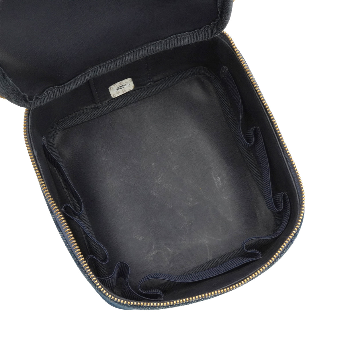VINTAGE CHANEL COCOMARK VANITY HAND BAG BLUE DENIM GOLD HARDWARE 90340142