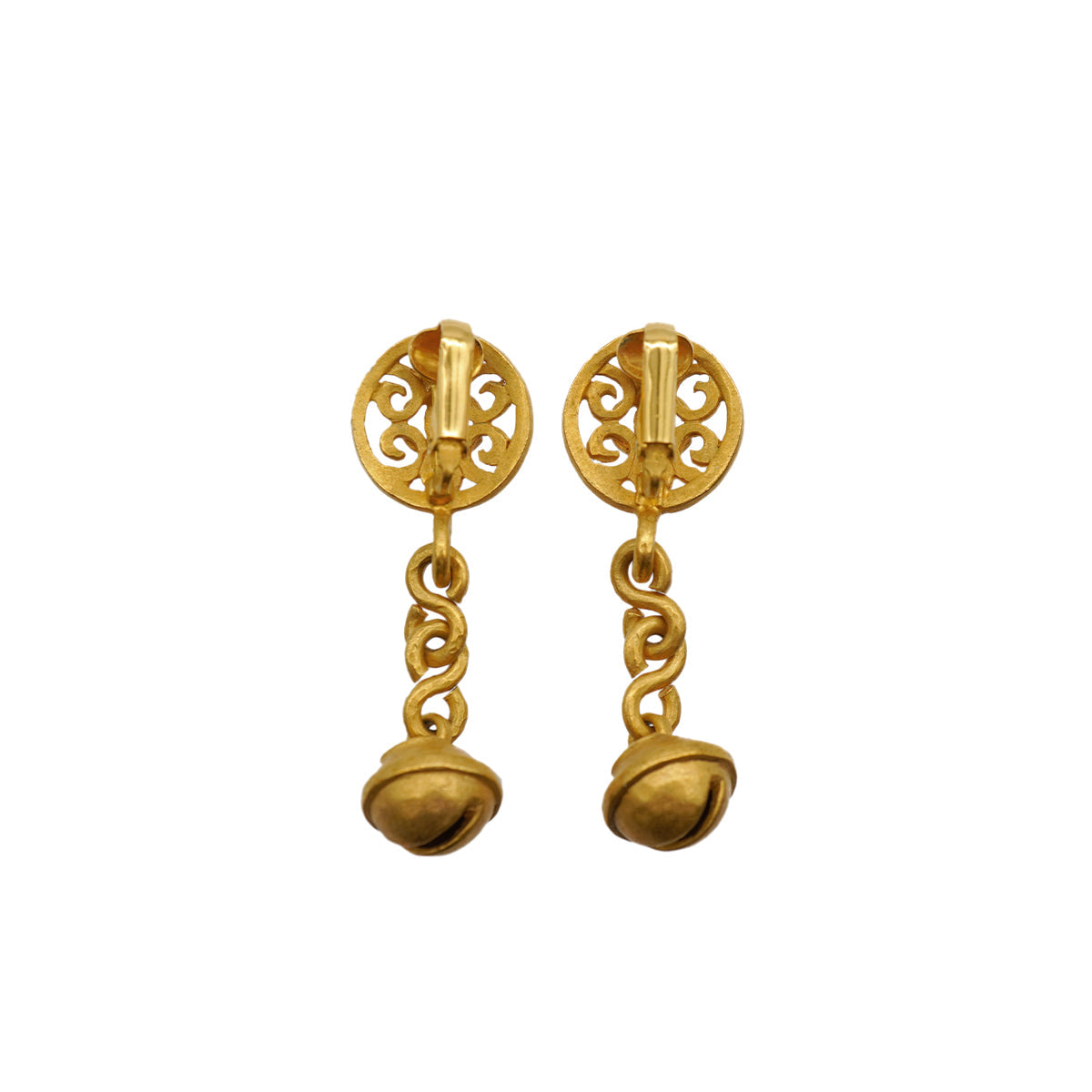 VINTAGE CHANEL EARRINGS COCOMARK BELL MOTIF ACCESSORY 95P 90333255