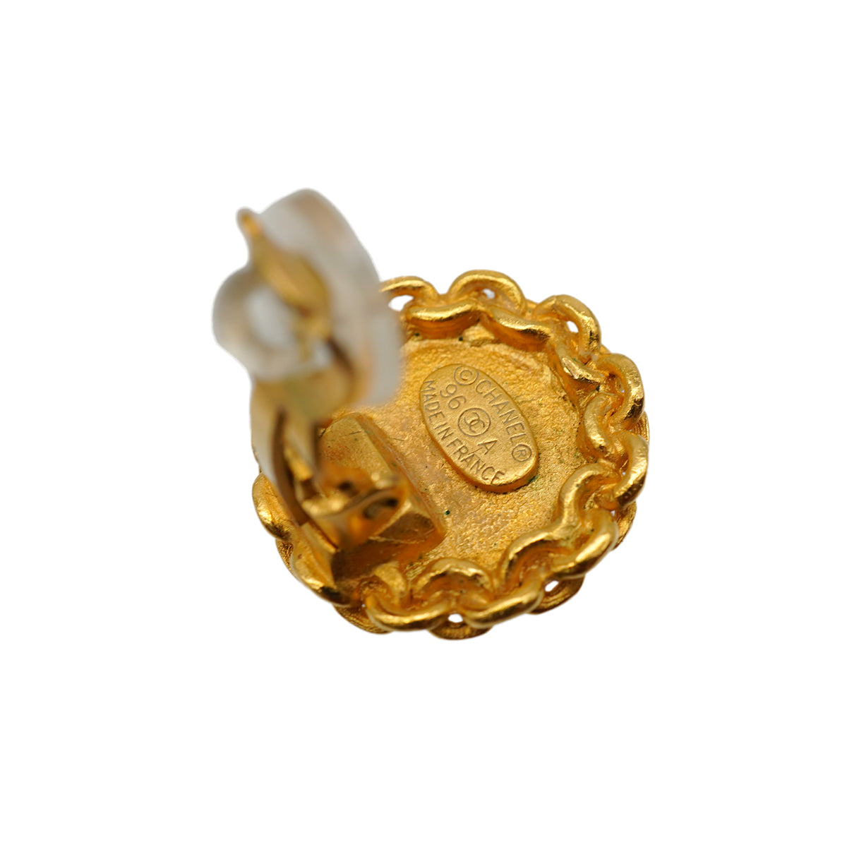 VINTAGE CHANEL EARRINGS COCOMARK CHAIN ACCESSORY 96A 90334177