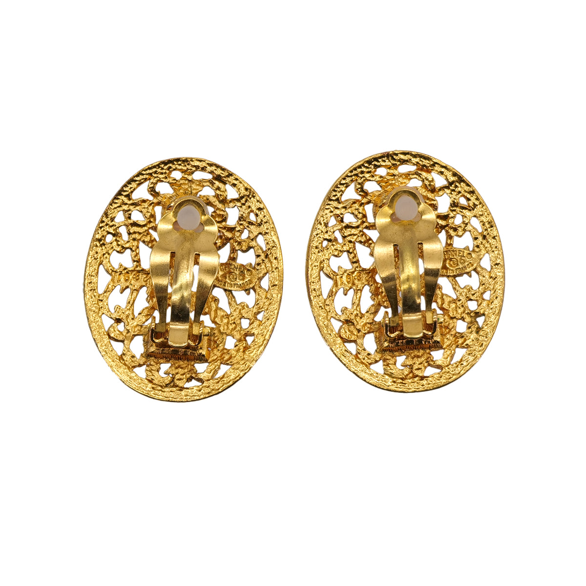 VINTAGE CHANEL EARRINGS COCOMARK GOLD ACCESSORY 26 90319973