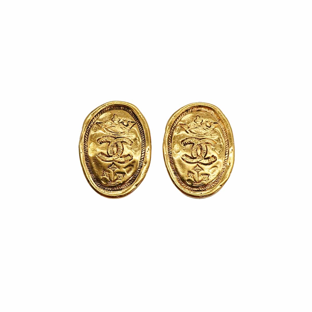VINTAGE CHANEL EARRINGS COCOMARK GOLD ACCESSORY 26 90321097
