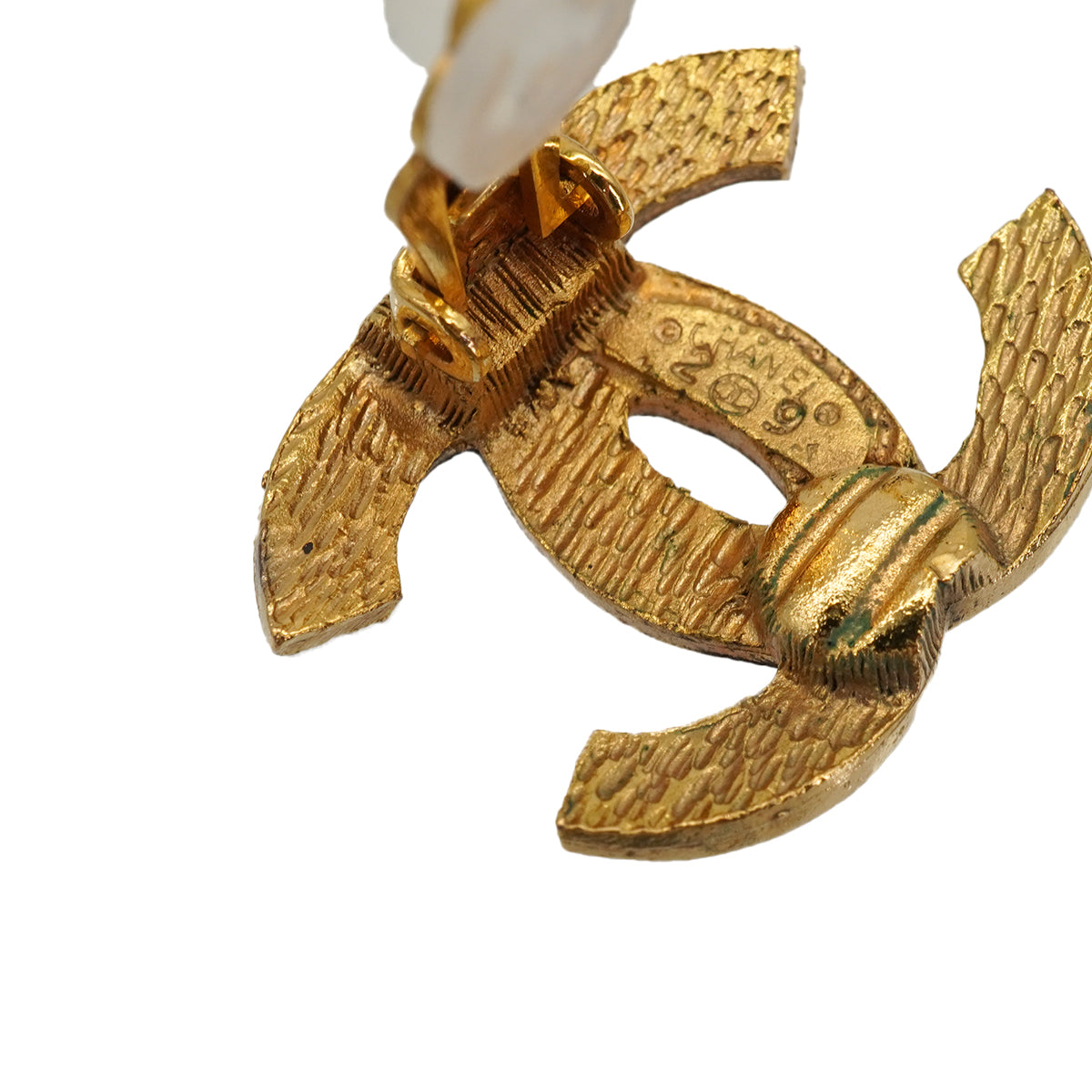 VINTAGE CHANEL EARRINGS COCOMARK GOLD ACCESSORY 29 90337677