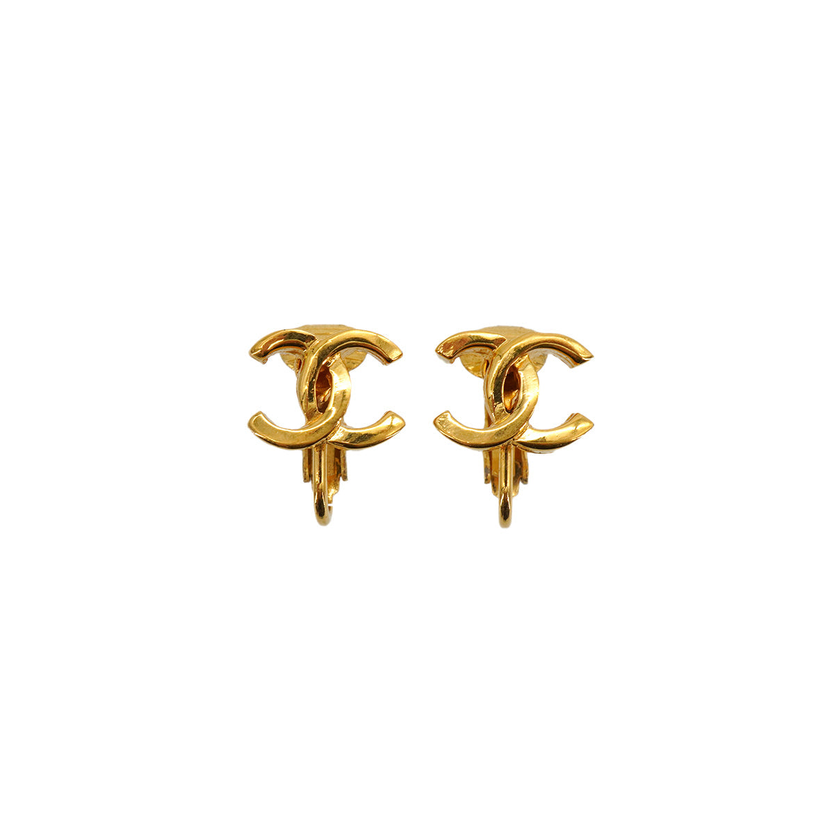 VINTAGE CHANEL EARRINGS COCOMARK GOLD ACCESSORY 90334885