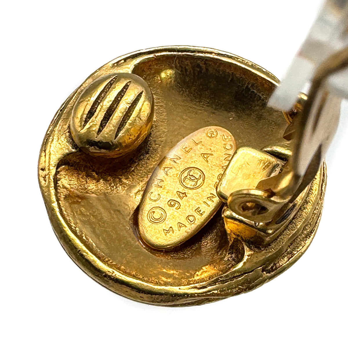 VINTAGE CHANEL EARRINGS COCOMARK GOLD ACCESSORY 94A 90326216