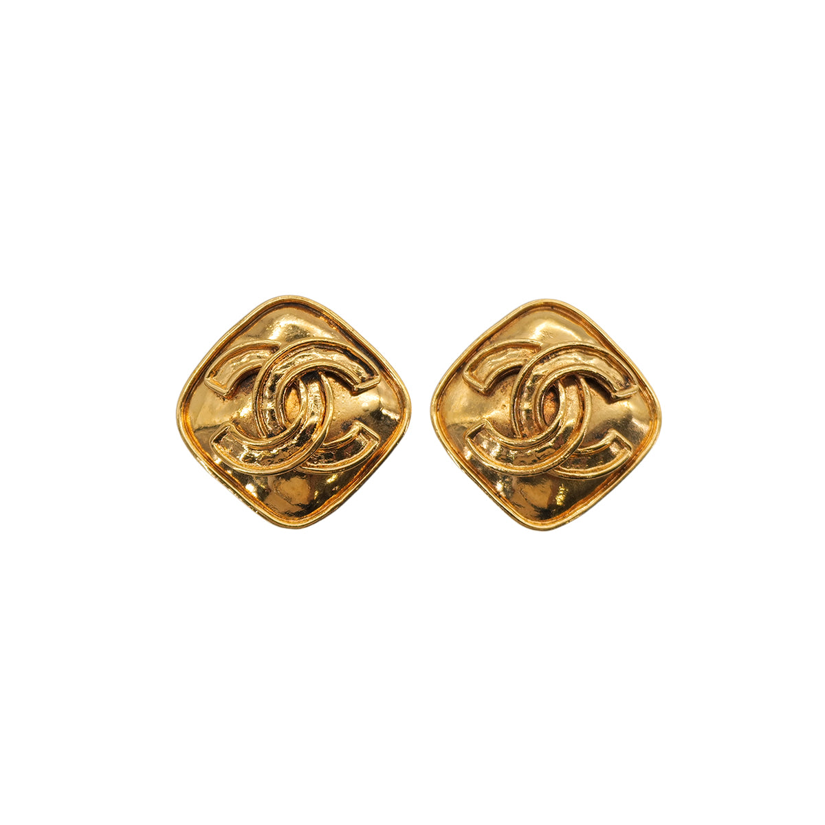 VINTAGE CHANEL EARRINGS COCOMARK GOLD ACCESSORY 94P 90323182