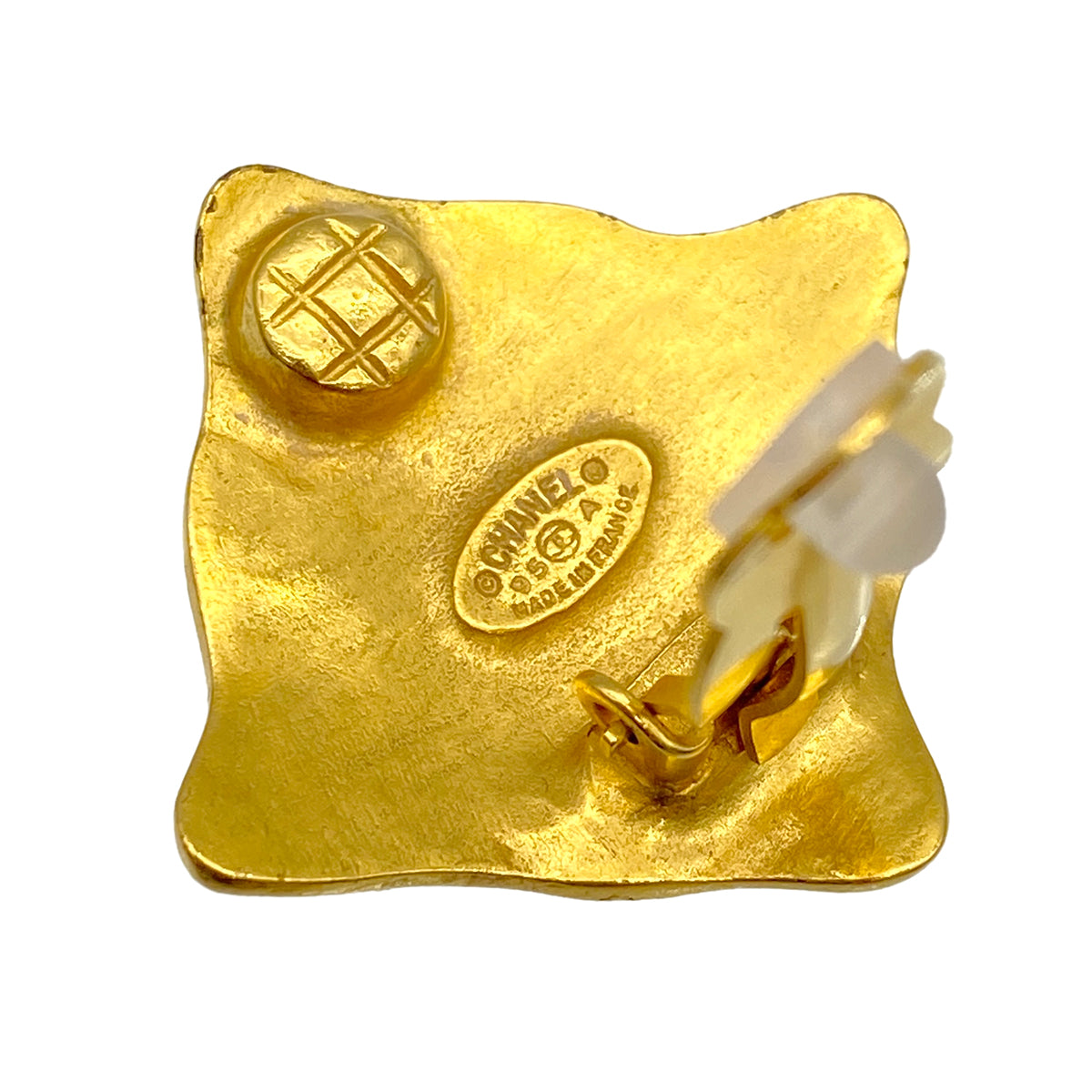 VINTAGE CHANEL EARRINGS COCOMARK GOLD ACCESSORY 95A 90319678