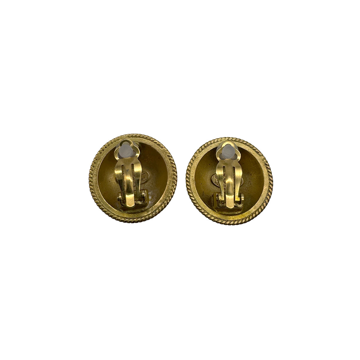 VINTAGE CHANEL EARRINGS COCOMARK GOLD ACCESSORY 95P 90328943
