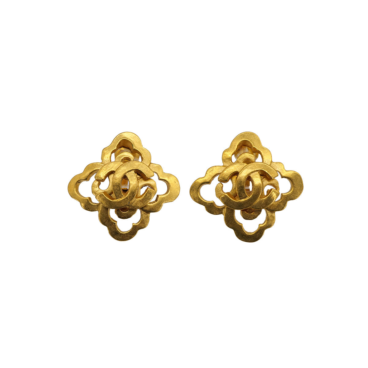 VINTAGE CHANEL EARRINGS COCOMARK GOLD ACCESSORY 97P 90324774