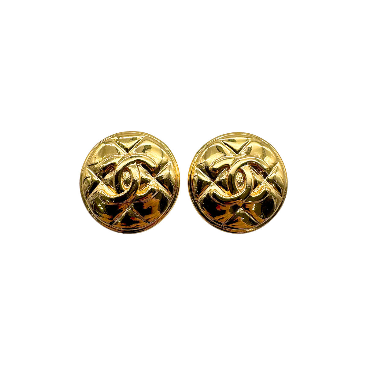 VINTAGE CHANEL EARRINGS COCOMARK GOLD ACCESSORY 90328958