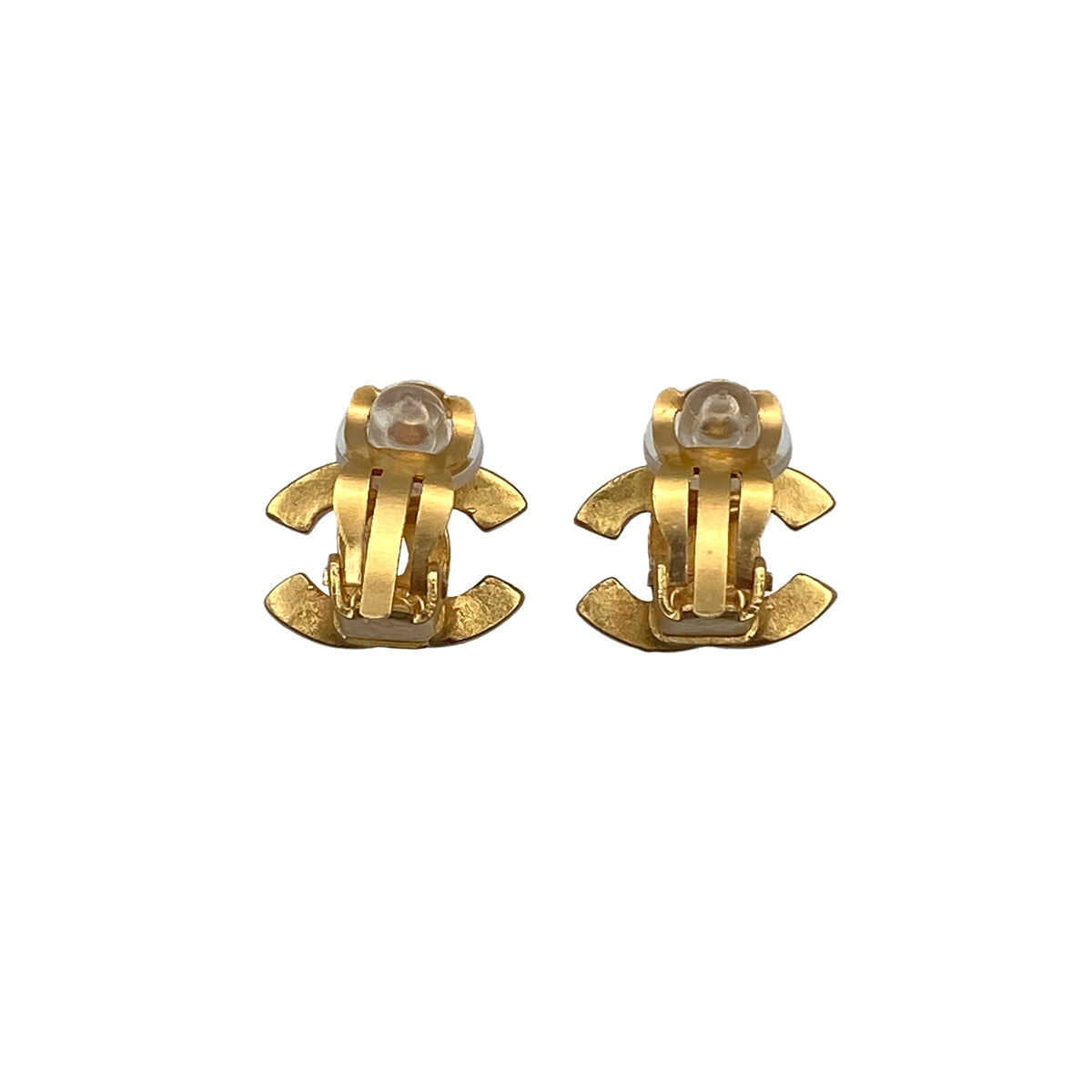 VINTAGE CHANEL EARRINGS COCOMARK LOGO GOLD ACCESSORY 99A 90326226