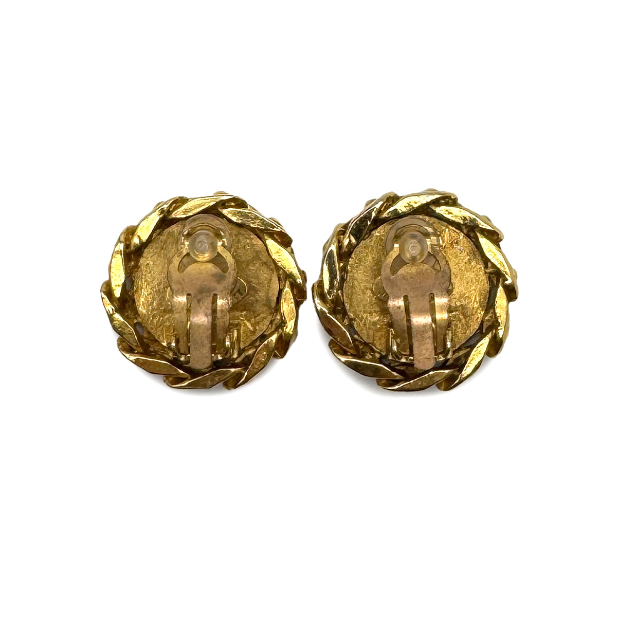 VINTAGE CHANEL EARRINGS COCOMARK RHINESTONE GOLD ACCESSORY 23 90319121