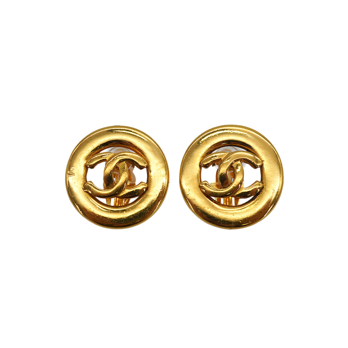 VINTAGE CHANEL EARRINGS COCOMARK ROUND ACCESSORY 90328702