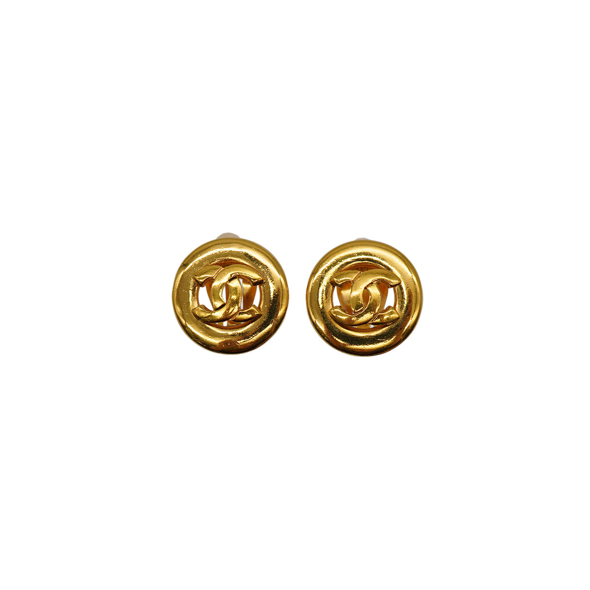 VINTAGE CHANEL EARRINGS COCOMARK ROUND ACCESSORY 90334174