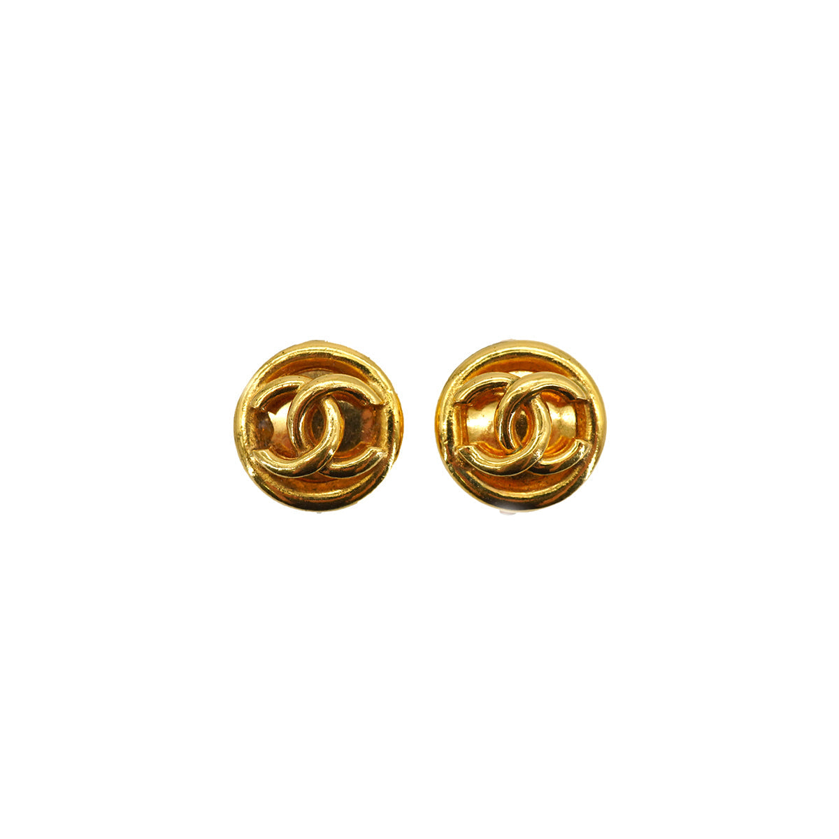 VINTAGE CHANEL EARRINGS COCOMARK ROUND ACCESSORY 93P 90335756