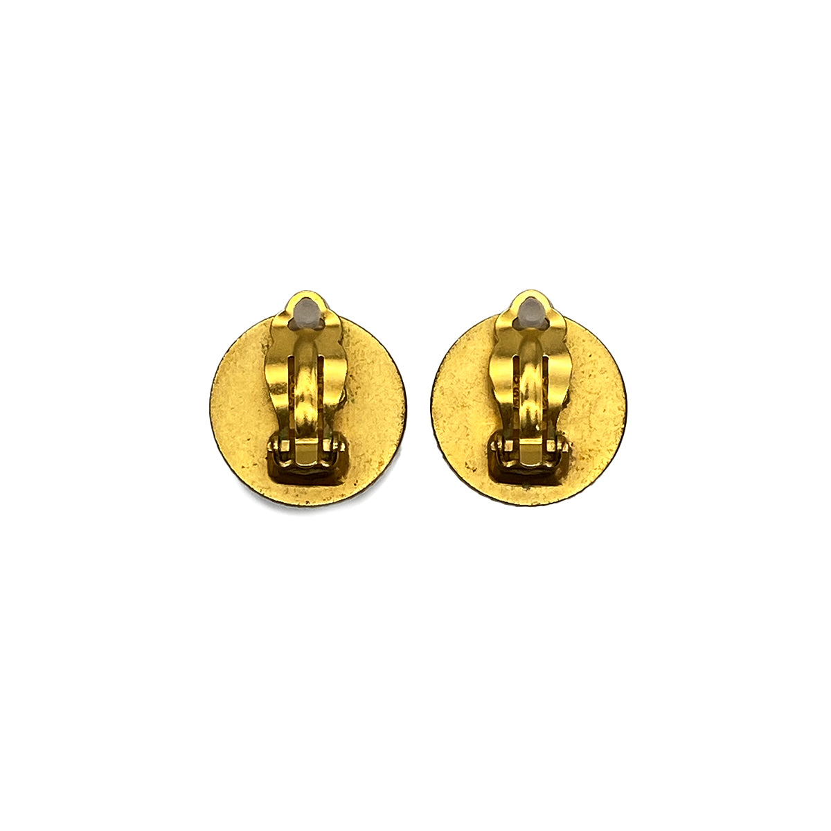 VINTAGE CHANEL EARRINGS COCOMARK ROUND ACCESSORY BLACK 95A 90317614