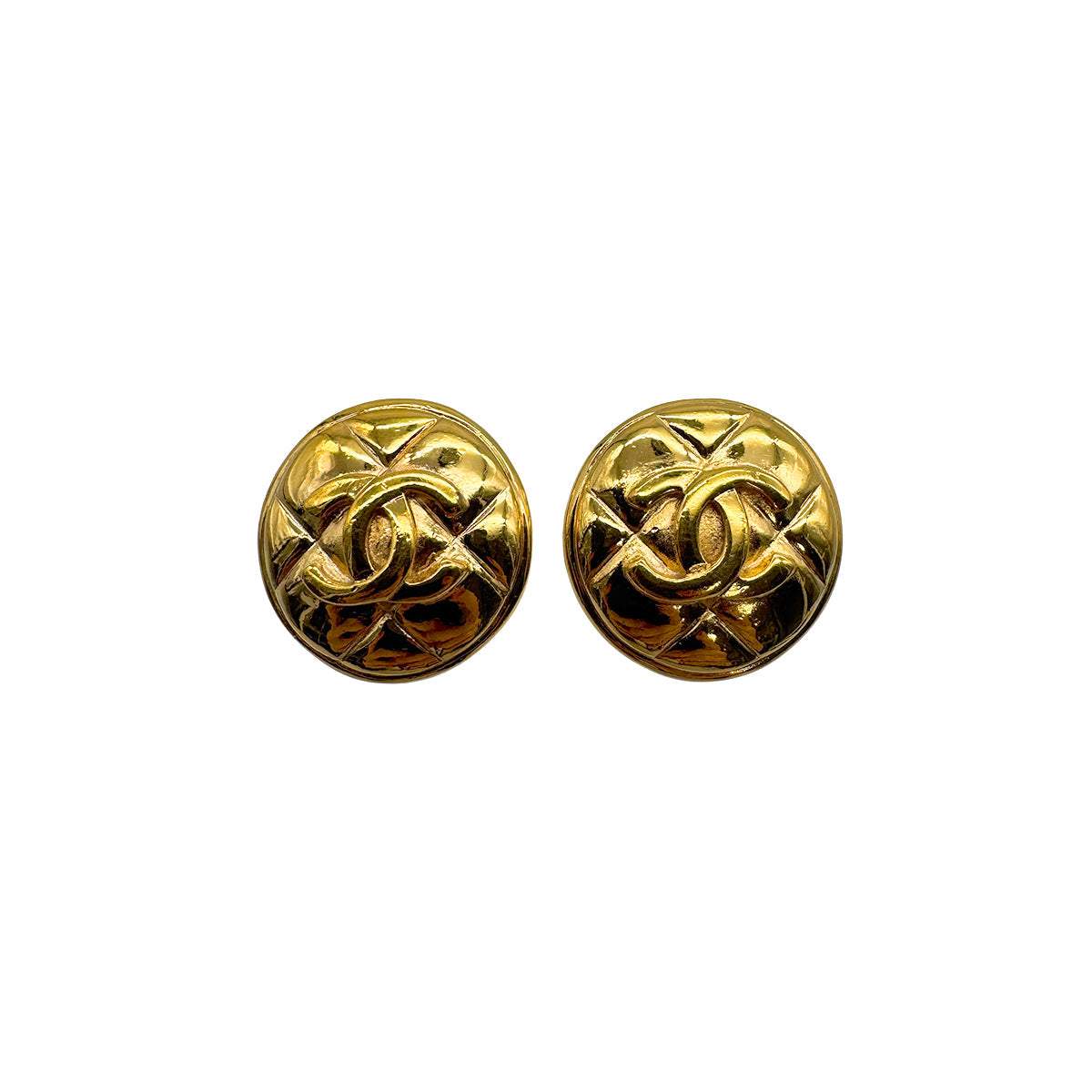 VINTAGE CHANEL EARRINGS COCOMARK ROUND ACCESSORY 90328939