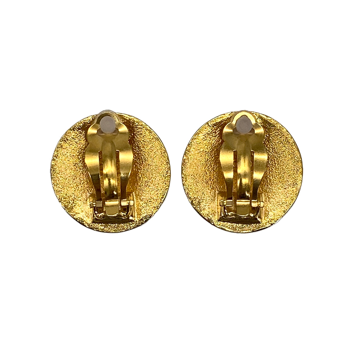 VINTAGE CHANEL EARRINGS COCOMARK ROUND GOLD ACCESSORY 97P 90322037