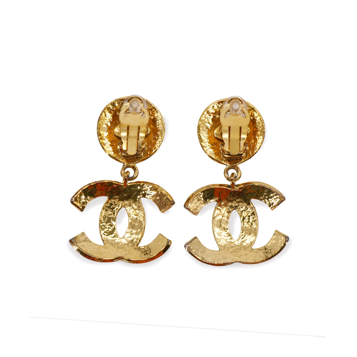VINTAGE CHANEL EARRINGS COCOMARK SWING GOLD ACCESSORY 94P 90321128