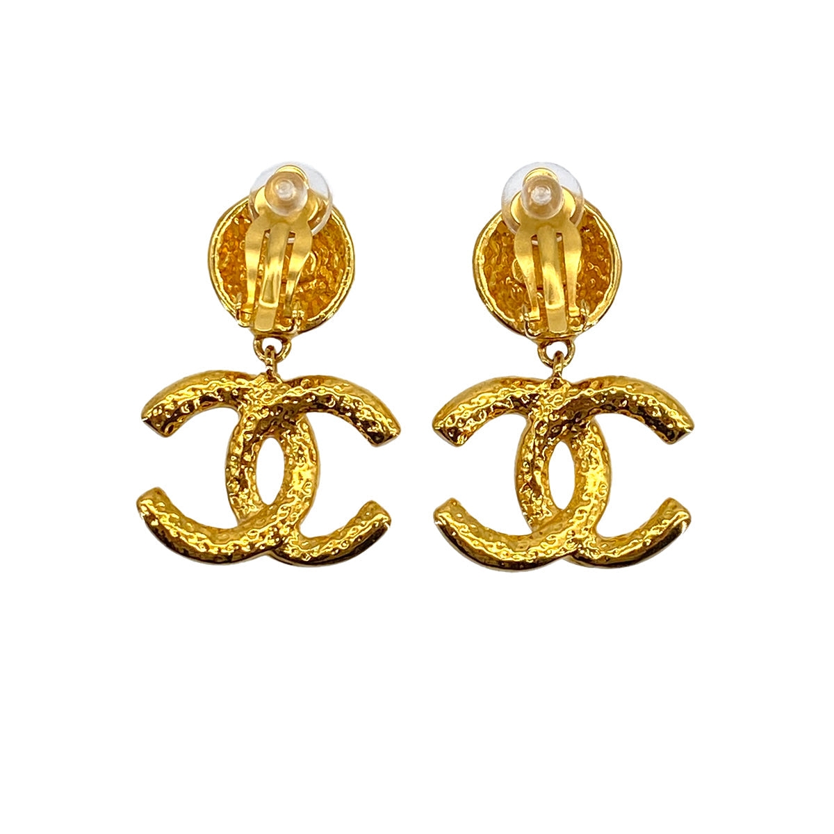 VINTAGE CHANEL EARRINGS COCOMARK SWING GOLD ACCESSORY 95A 90319610