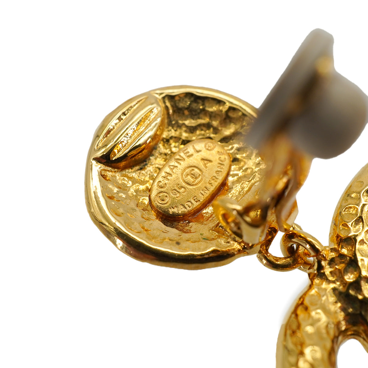 VINTAGE CHANEL EARRINGS COCOMARK SWING GOLD ACCESSORY 95A 90338282