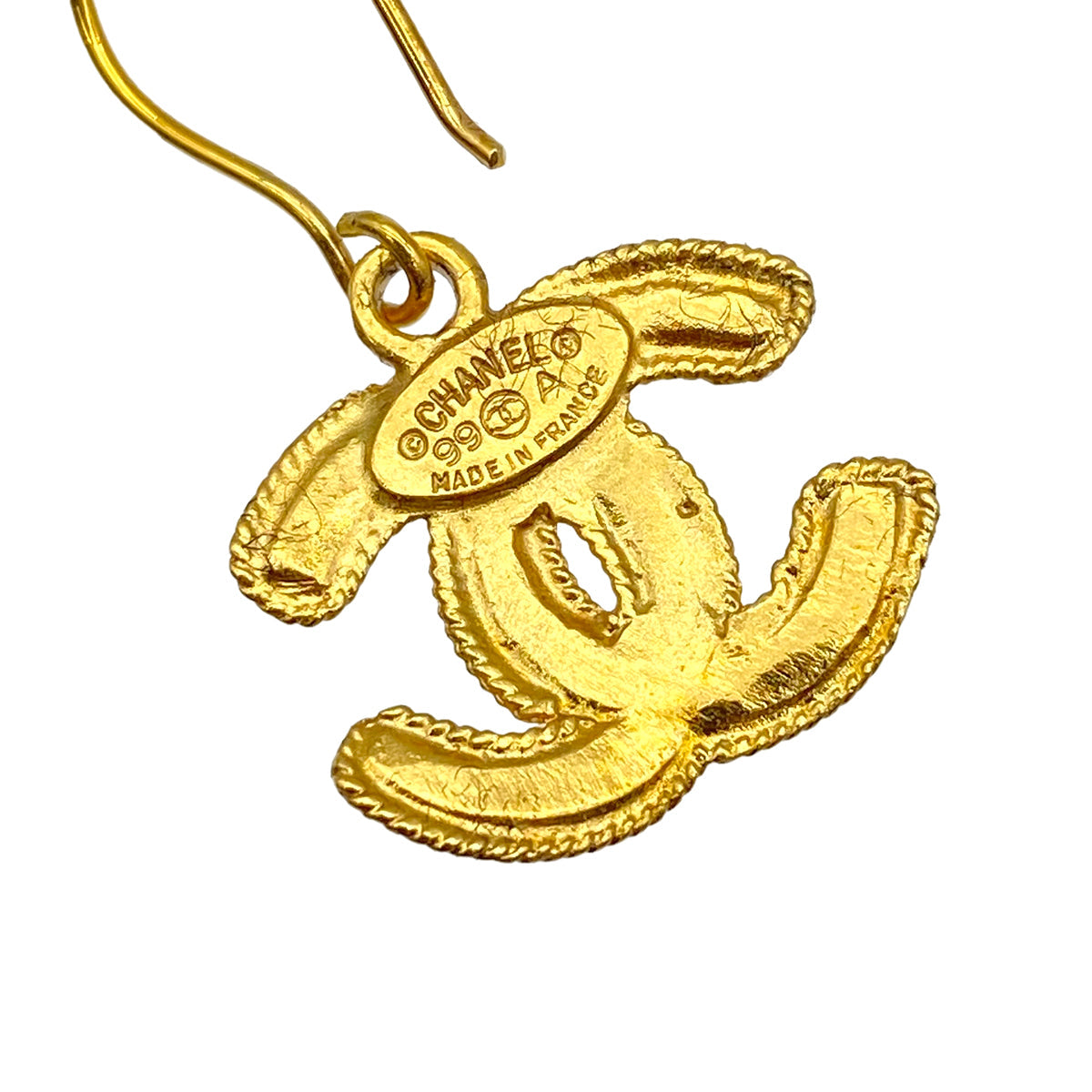 VINTAGE CHANEL EARRINGS COCOMARK SWING GOLD ACCESSORY 99A 90319675