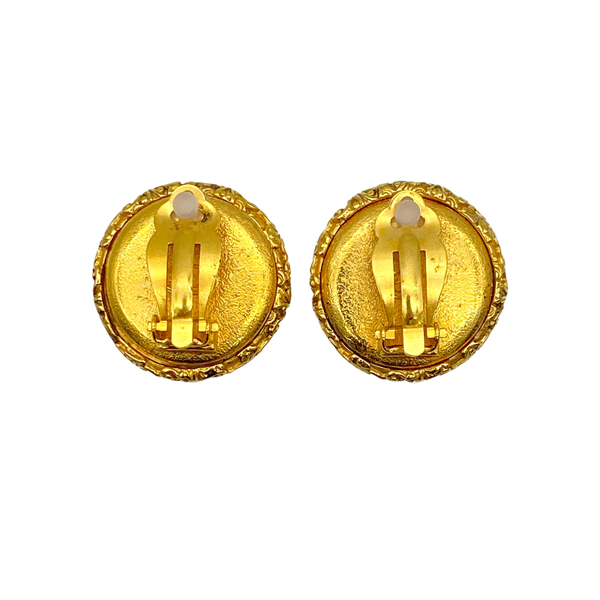 VINTAGE CHANEL EARRINGS FAUX PEARL COCOMARK GOLD ACCESSORY 95A 90319700