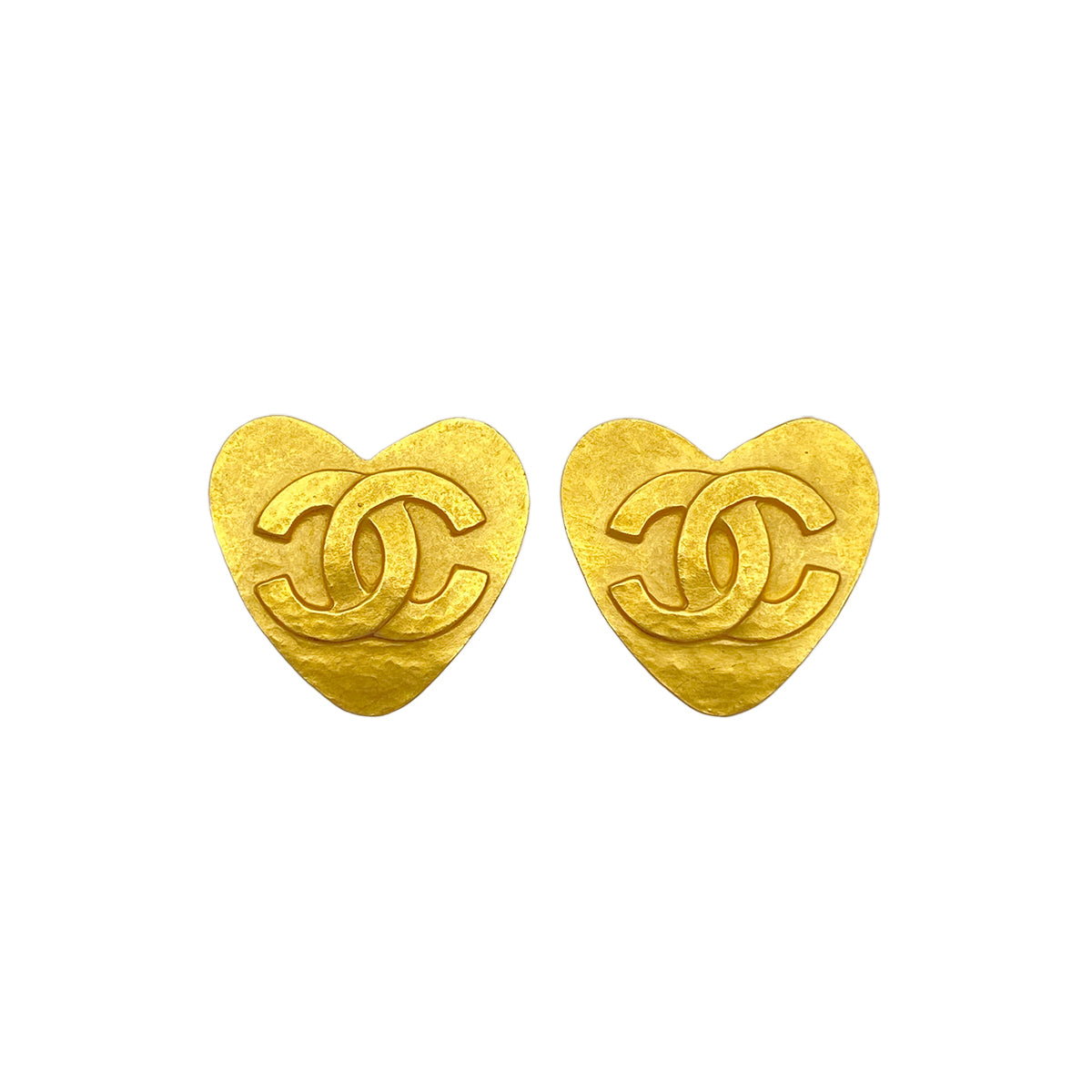 VINTAGE CHANEL EARRINGS HEART COCOMARK ACCESSORY 95P 90325353