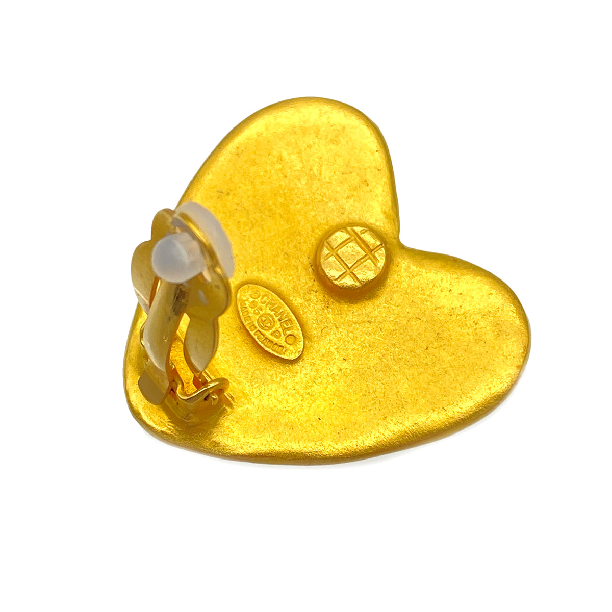 VINTAGE CHANEL EARRINGS HEART COCOMARK ACCESSORY 95P 90325353