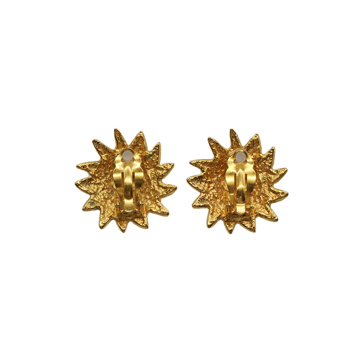 VINTAGE CHANEL EARRINGS LION MOTIF GOLD ACCESSORY 90337707