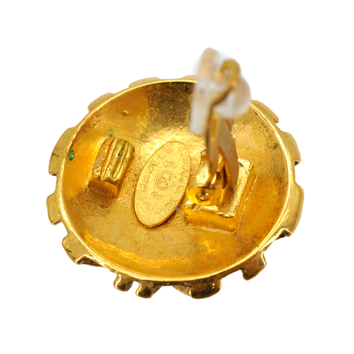 VINTAGE CHANEL EARRINGS ROUND COCOMARK ACCESSORY 25 90334993