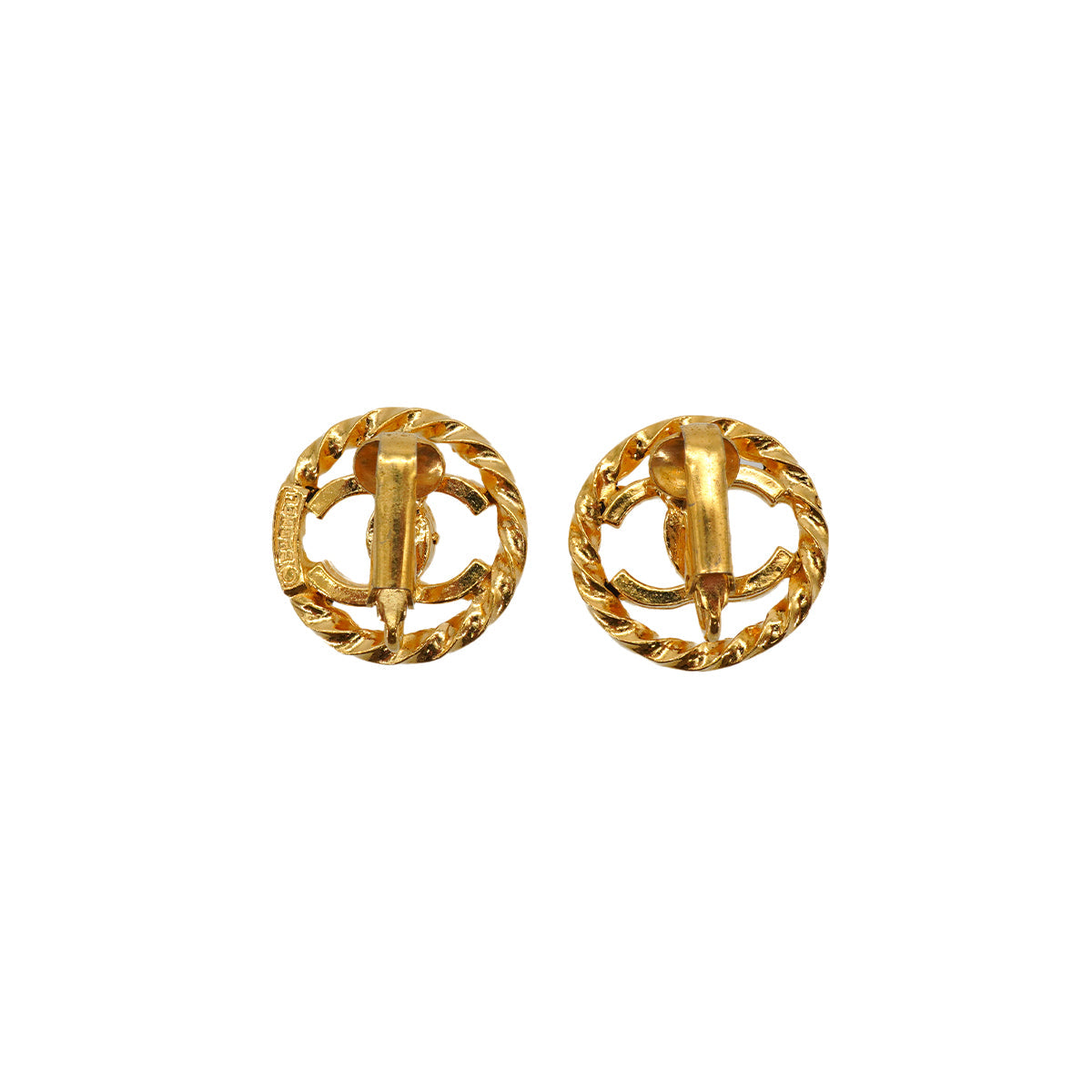 VINTAGE CHANEL EARRINGS ROUND COCOMARK ACCESSORY 90335015