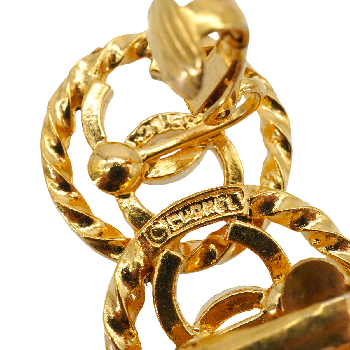 VINTAGE CHANEL EARRINGS ROUND COCOMARK ACCESSORY 90335015