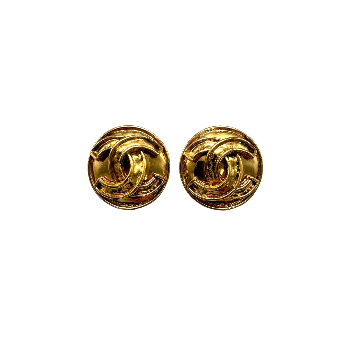 VINTAGE CHANEL EARRINGS ROUND COCOMARK ACCESSORY 94P 90327106