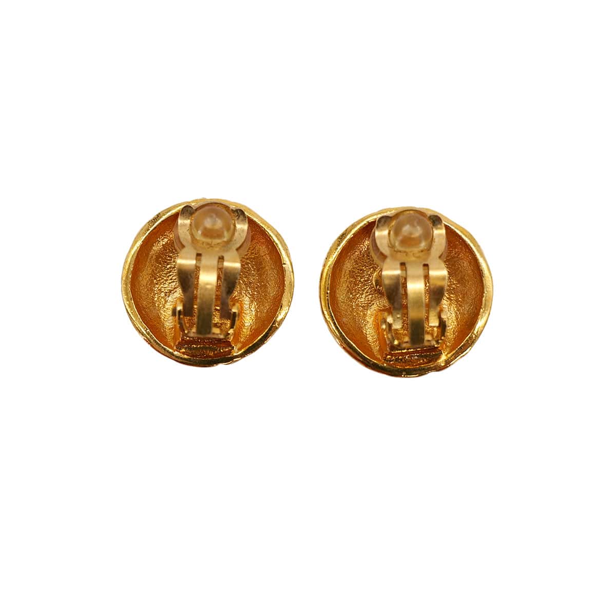 VINTAGE CHANEL EARRINGS ROUND COCOMARK GOLD ACCESSORY 96A 90321057