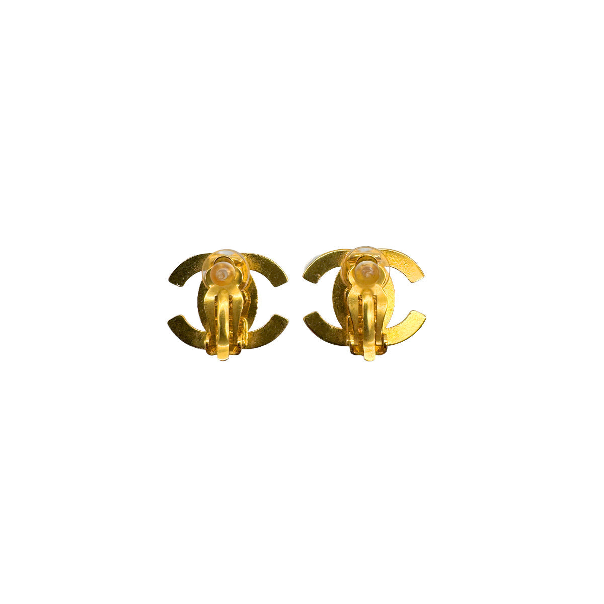 VINTAGE CHANEL EARRINGS TURN LOCK GOLD ACCESSORY 95A 90326638