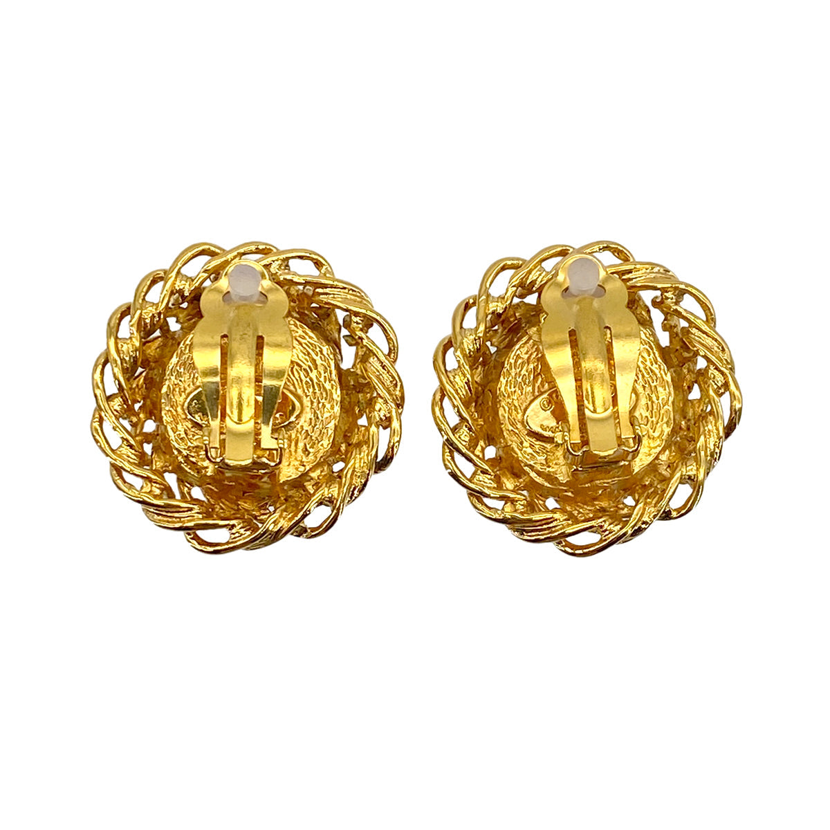 VINTAGE CHANEL EARRINGS TURQUOISE BLUE GOLD ACCESSORY 90319605