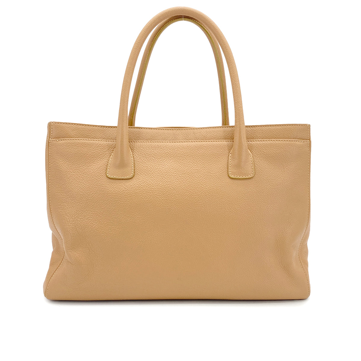 VINTAGE CHANEL EXECUTIVE TOTE SHOULDER BAG BEIGE LEATHER GOLD HARDWARE 90327077