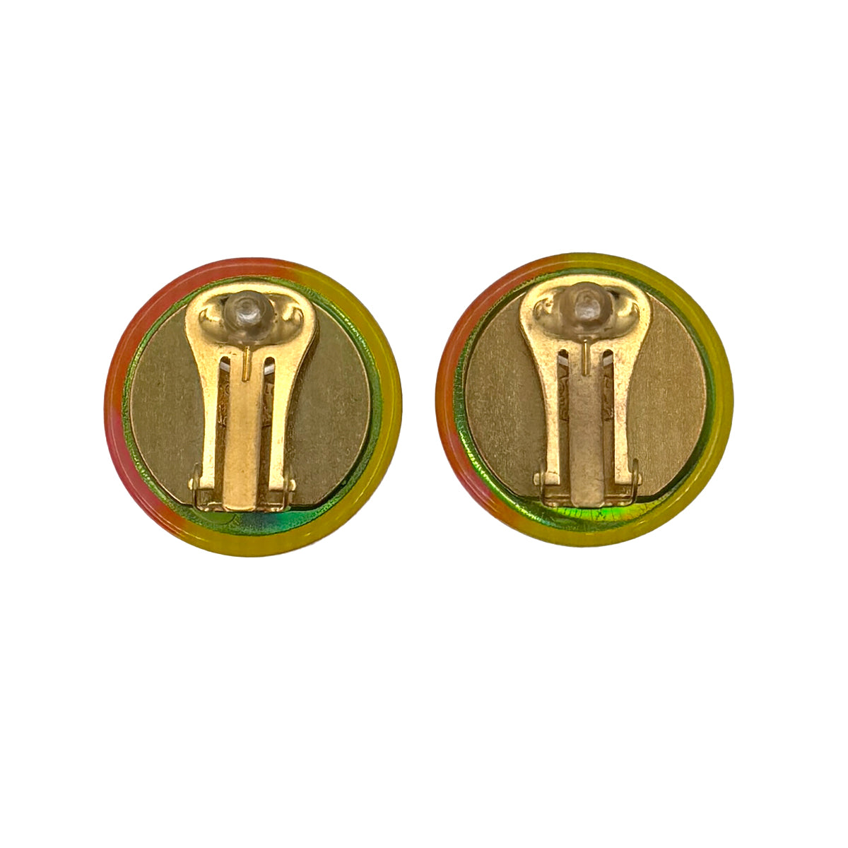 VINTAGE CHANEL ICON EARRINGS COCOMARK CLEAR GOLD ACCESSORY 97A 90323117