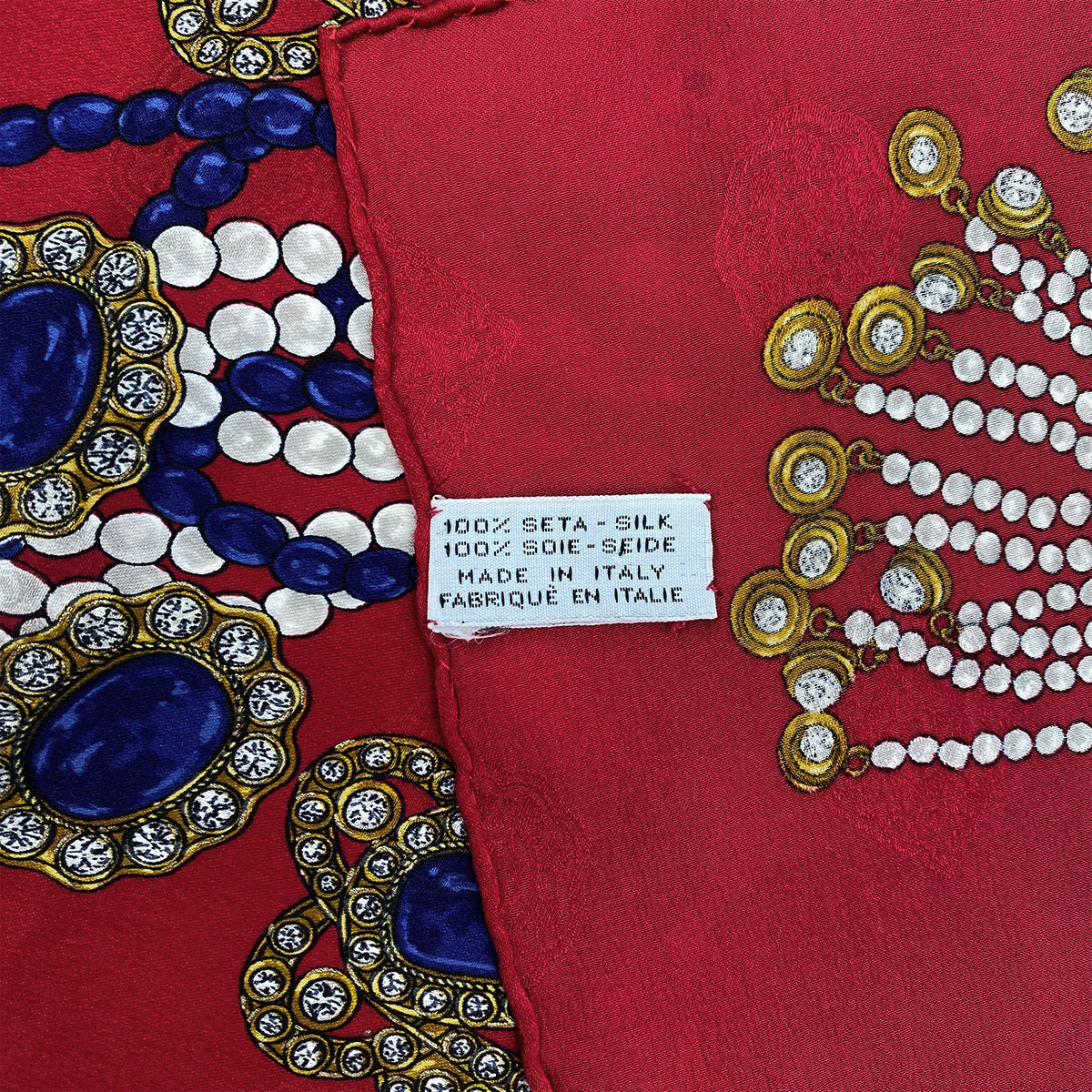 VINTAGE CHANEL JEWELRY PATTERN SCARF MULTICOLOR SILK 90322543