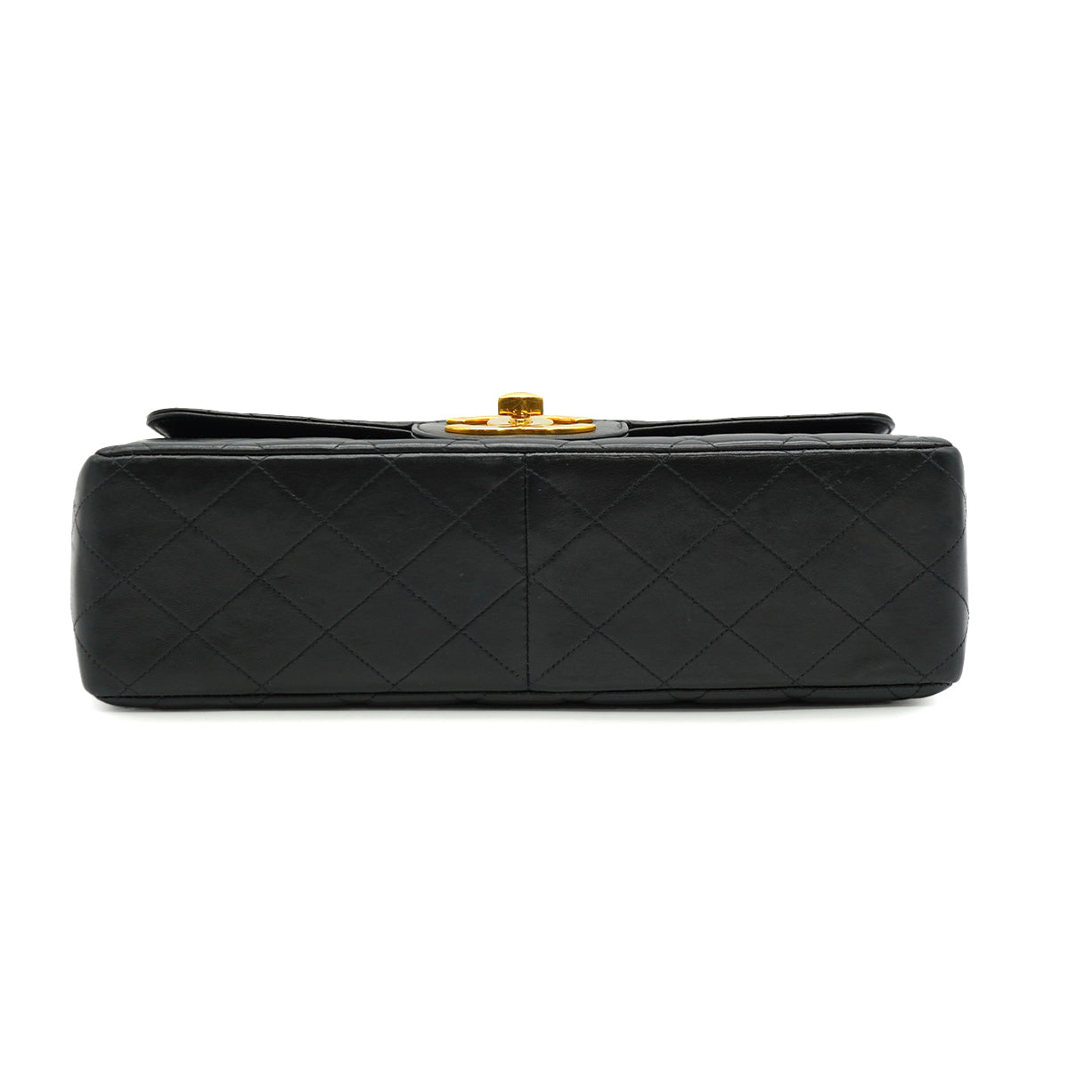 VINTAGE CHANEL JUMBO MATELASSE 30 CHAIN SHOULDER BAG BLACK LAMB SKIN GOLD HARDWARE 90335303