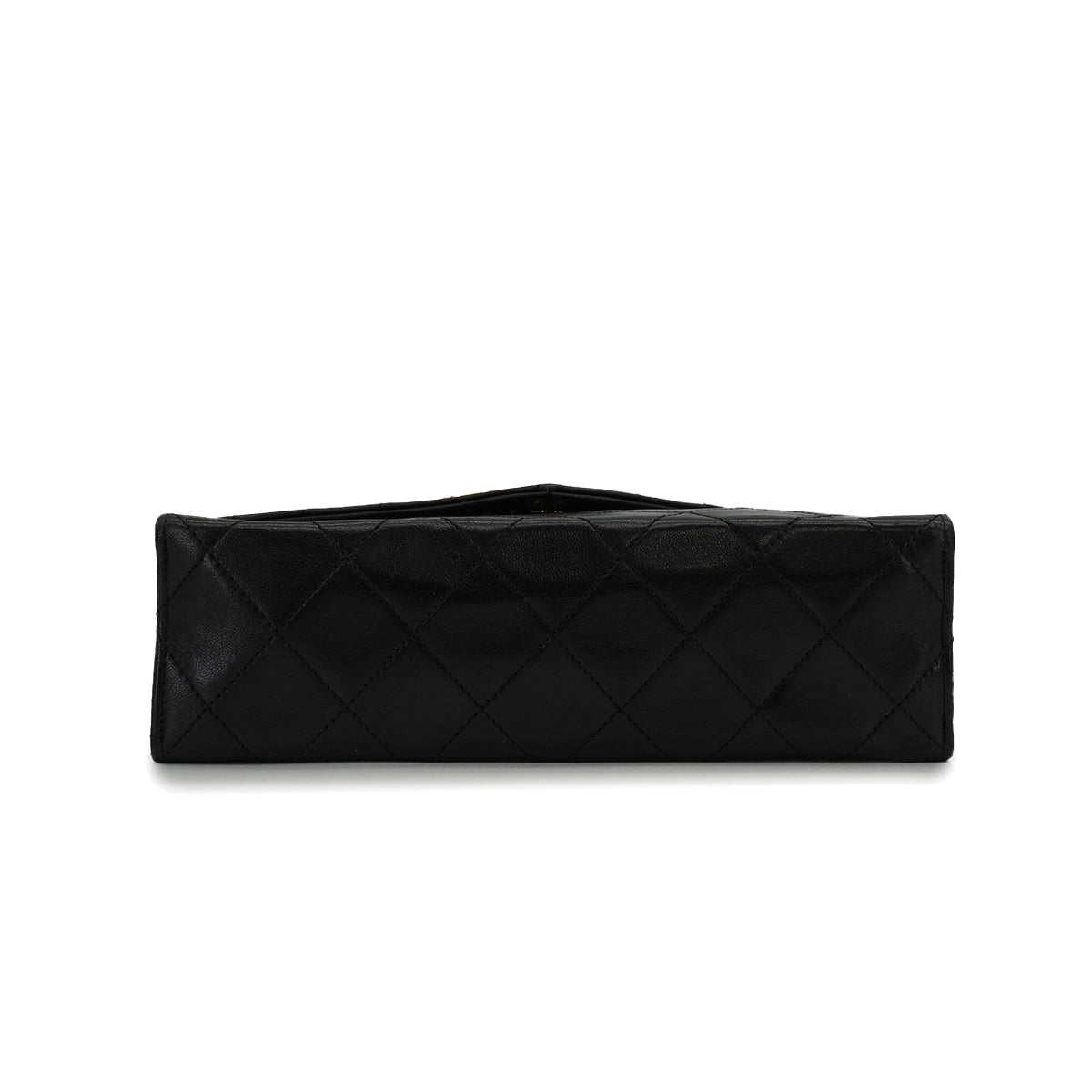 VINTAGE CHANEL LETTER FLAP MATELASSE BIG COCO CHAIN SHOULDER BAG BLACK LAMB SKIN GOLD HARDWARE 90339944