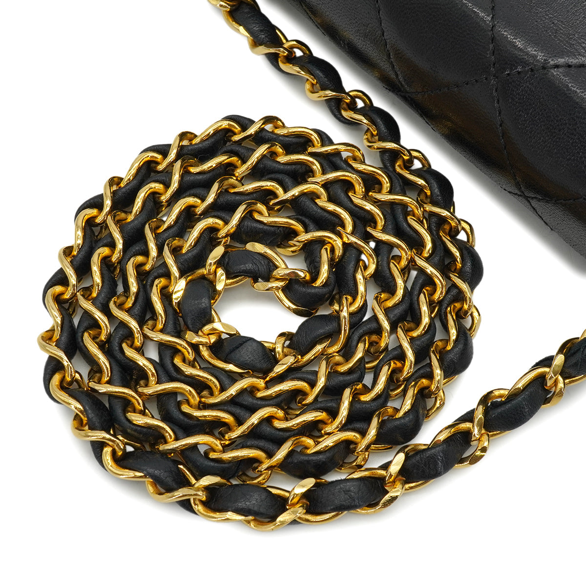 VINTAGE CHANEL LETTER FLAP MATELASSE BIG COCO CHAIN SHOULDER BAG BLACK LAMB SKIN GOLD HARDWARE 90339944