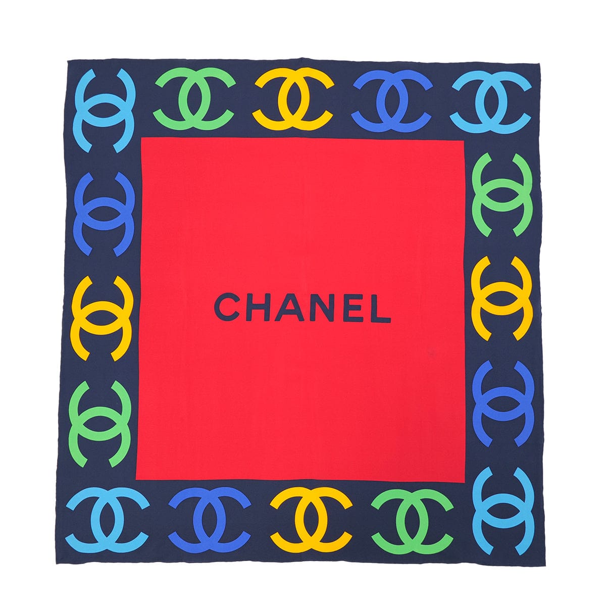 VINTAGE CHANEL LOGO COCOMARK PATTERN SCARF MULTICOLOR SILK 90323480