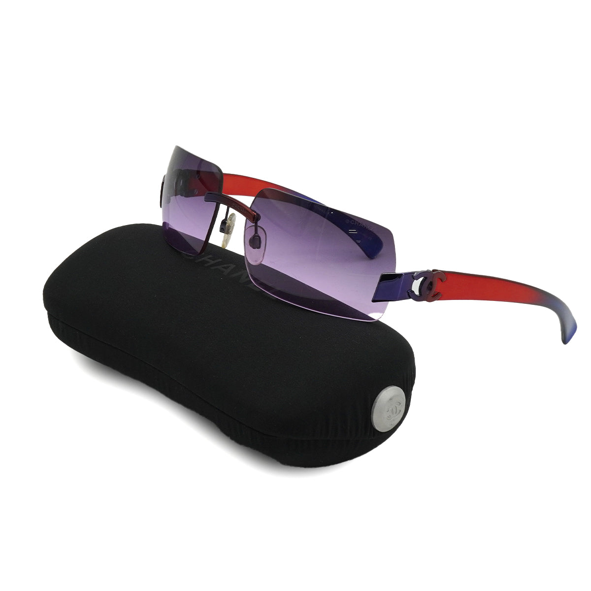VINTAGE CHANEL LOGO COCOMARK SUNGLASSES PURPLE EYEWEAR 90338262