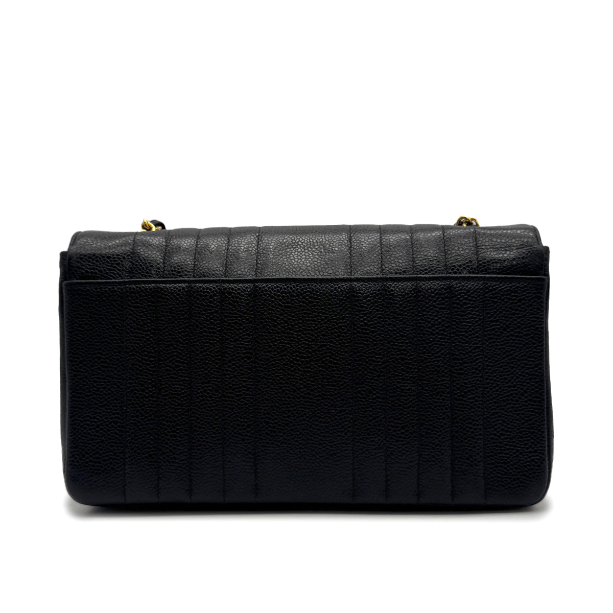 VINTAGE CHANEL MADEMOISELLE CHAIN SHOULDER BAG BLACK CAVIAR SKIN GOLD HAEDWARE 90315868