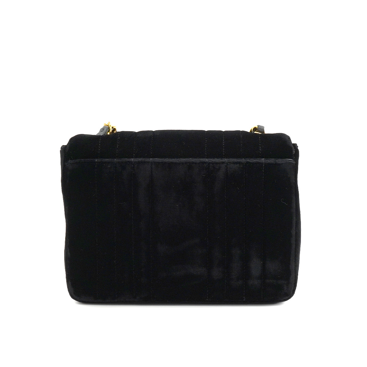 VINTAGE CHANEL MADEMOISELLE CHAIN SHOULDER BAG BLACK VELOR GOLD HARDWARE 90334162