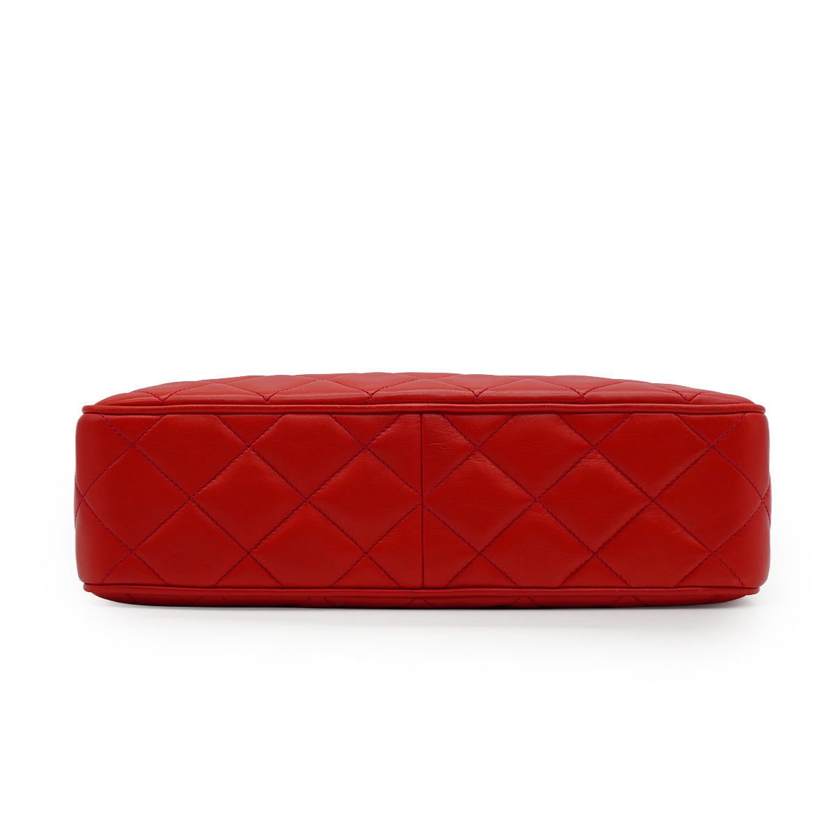 VINTAGE CHANEL MATELASSE CAMERA BAG RED LAMB SKIN GOLD HARDWARE 90338884