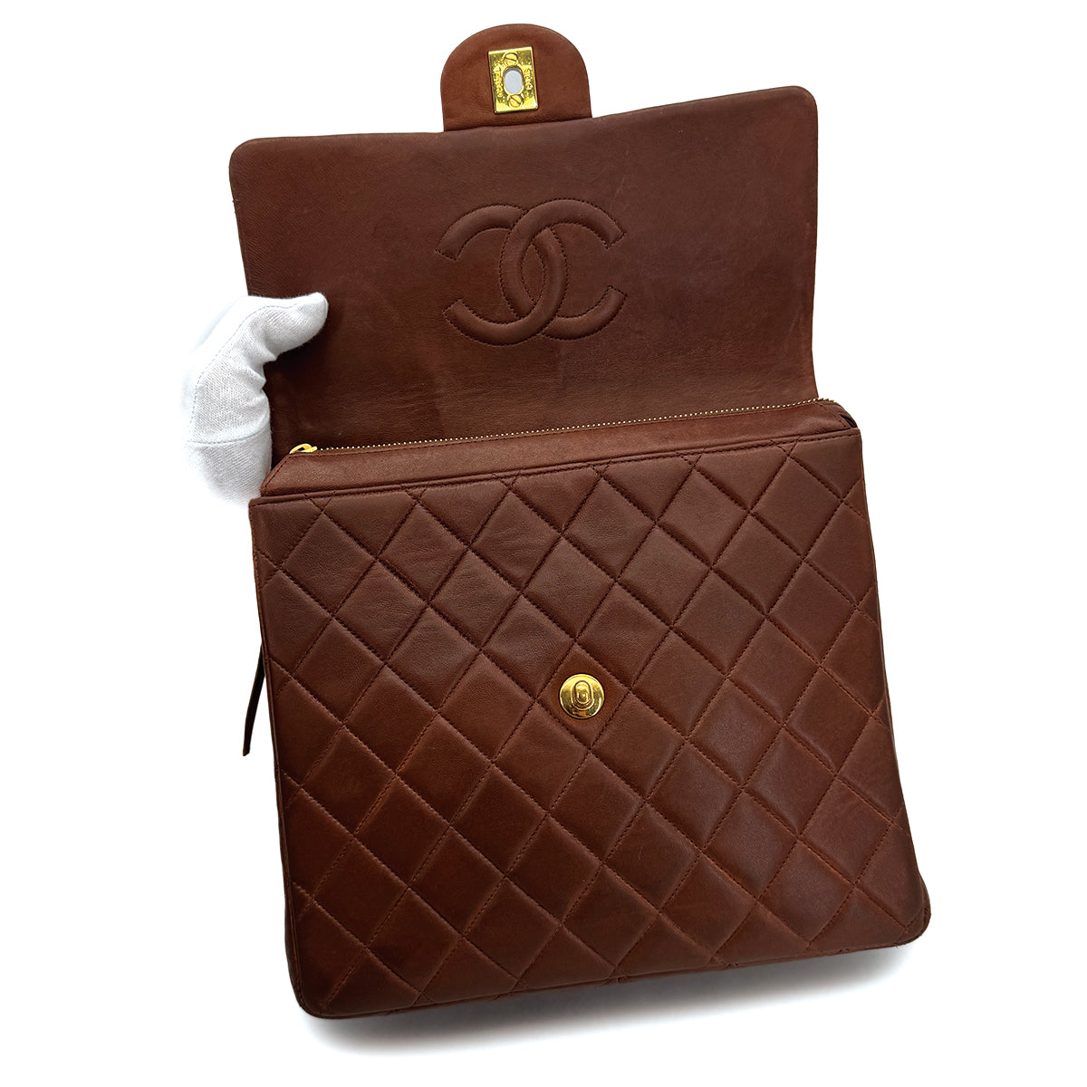 VINTAGE CHANEL MATELASSE CHAIN BACKPACK BROWN GOLD HARDWARE 90316998
